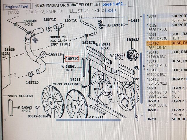 bontott TOYOTA VERSO Hűtővíz Elosztó Cső