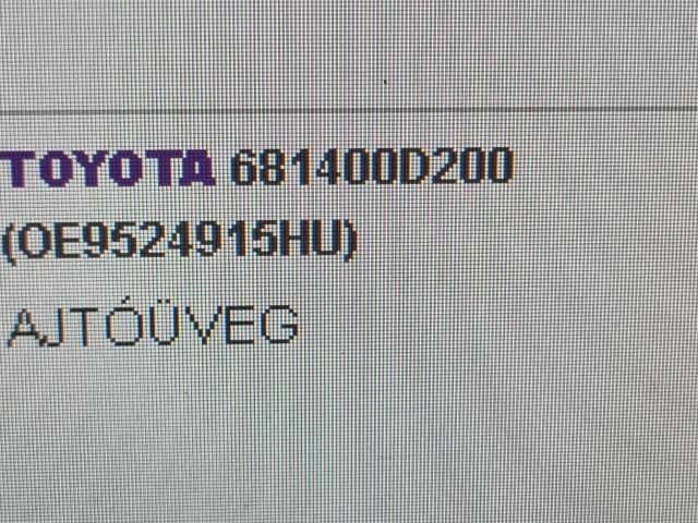 bontott TOYOTA YARIS Bal hátsó Ablak