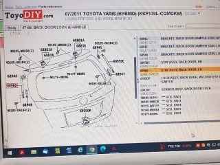 bontott TOYOTA YARIS Gázrugós Kitámasztó Teleszkóp Csomagtérajtó Bal