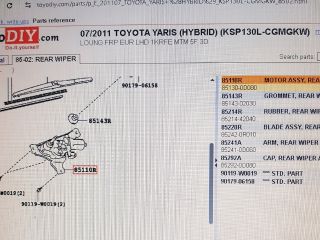 bontott TOYOTA YARIS Hátsó Ablaktörlő Motor