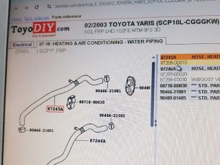 bontott TOYOTA YARIS Hűtővíz Elosztó Cső