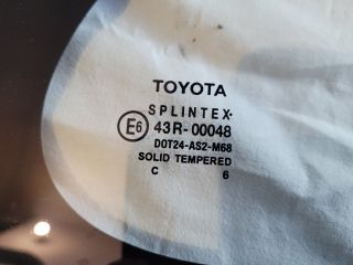 bontott TOYOTA YARIS Jobb C Oszlop Oldalablak Üveg