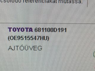 bontott TOYOTA YARIS Jobb első Ablak