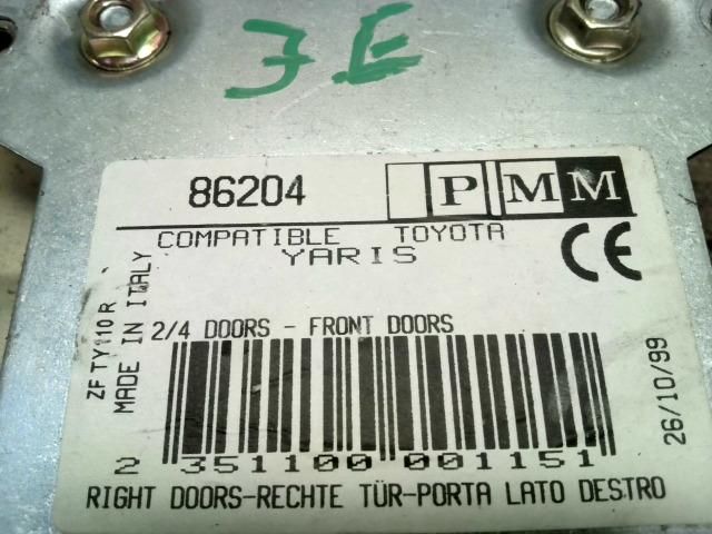 bontott TOYOTA YARIS Jobb első Ablakemelő Szerkezet (Elektromos)