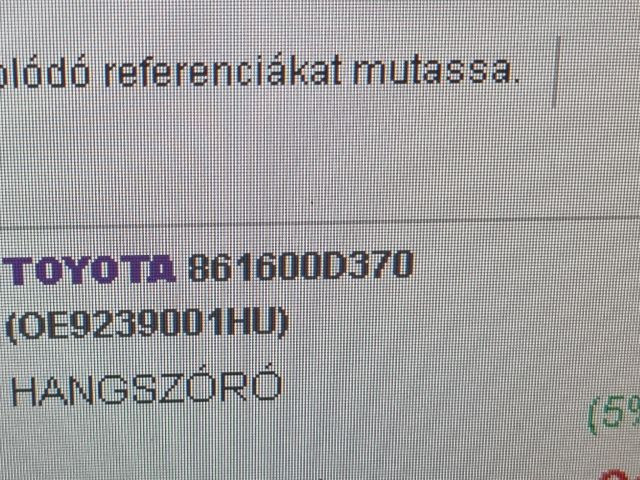 bontott TOYOTA YARIS Jobb első Hangszóró