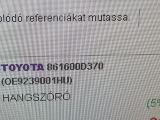 bontott TOYOTA YARIS Jobb első Hangszóró