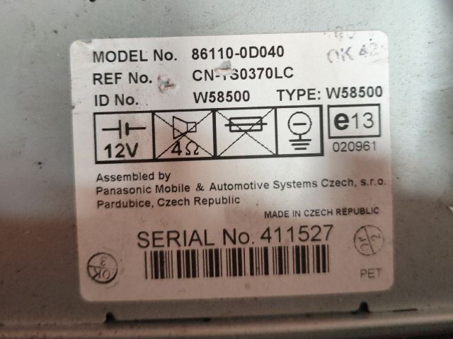 bontott TOYOTA YARIS Multifunkciós Kijelző