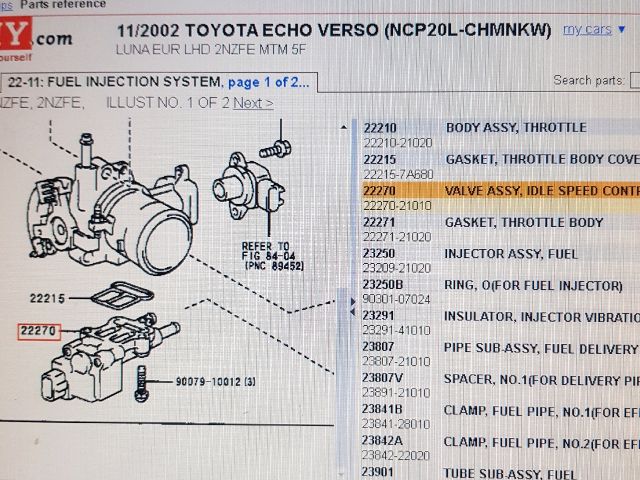 bontott TOYOTA YARIS VERSO Alapjárati Motor