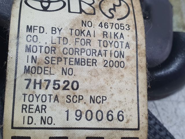 bontott TOYOTA YARIS VERSO Jobb hátsó Biztonsági Öv