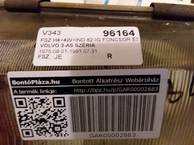 bontott VOLVO 340-360 Jobb Fényszóró