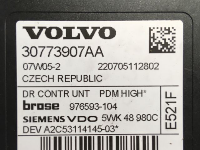 bontott VOLVO S40 Jobb első Ajtó Vezérlőegység