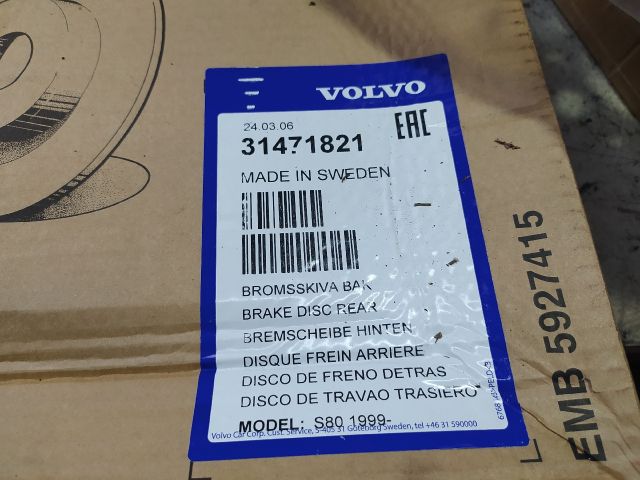 bontott VOLVO S60 Hátsó Pár Féktárcsa