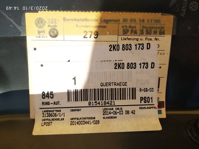 bontott VW CADDY Hátfal