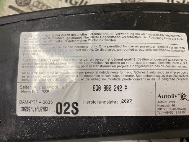 bontott VW CADDY Jobb Oldallégzsák