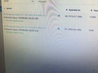 bontott VW GOLF II Központi Injektor