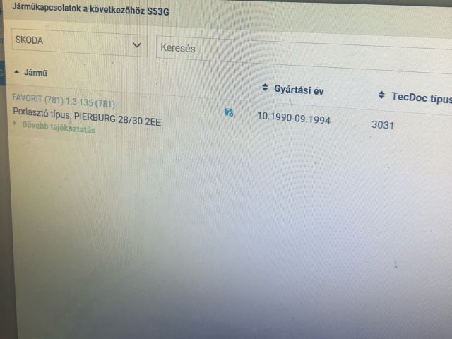 bontott VW GOLF II Központi Injektor