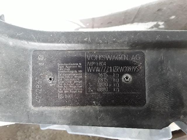 bontott VW GOLF III Homlokfal (Üres lemez)