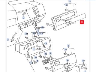 bontott VW GOLF III Kesztyűtartó Nyitó Kar / Gomb