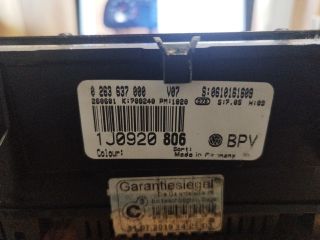 bontott VW GOLF IV Kilométeróra