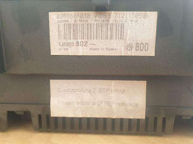 bontott VW GOLF IV Kilométeróra