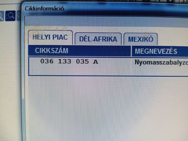 bontott VW GOLF IV Porlasztó Sor / Híd