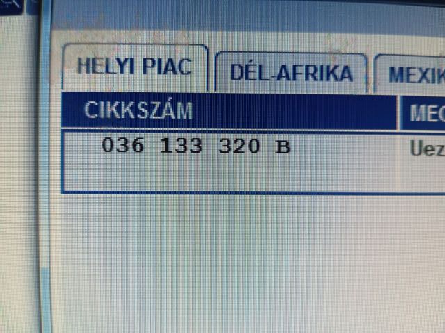 bontott VW GOLF IV Porlasztó Sor / Híd