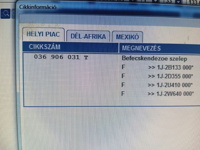 bontott VW GOLF IV Porlasztó Sor / Híd