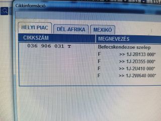 bontott VW GOLF IV Porlasztó Sor / Híd