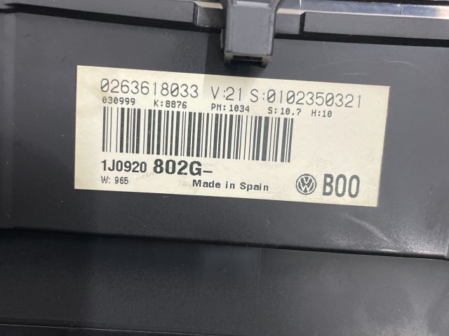 bontott VW GOLF IV Kilométeróra