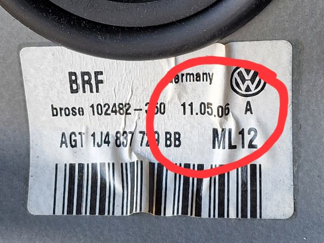 bontott VW GOLF IV Bal első Ablakemelő Szerkezet (Elektromos)