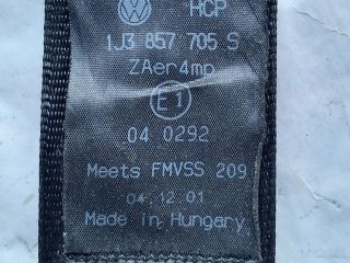 bontott VW GOLF IV Bal első Biztonsági Öv