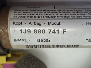 bontott VW GOLF IV Bal Függönylégzsák és Oldallégzsák