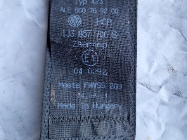 bontott VW GOLF IV Jobb első Biztonsági Öv