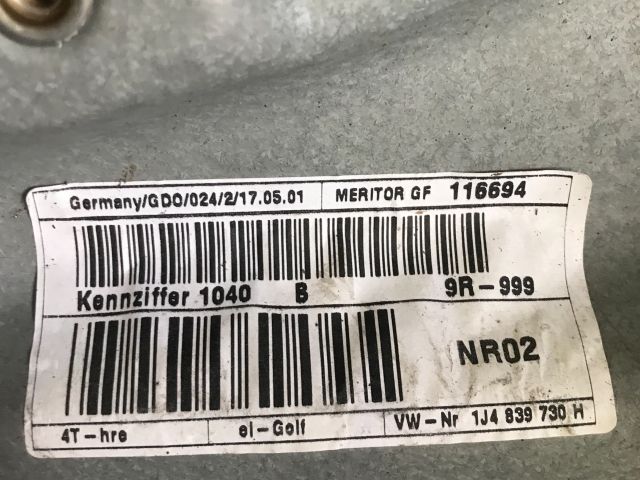 bontott VW GOLF IV Jobb hátsó Ablakemelő Szerkezet (Elektromos)