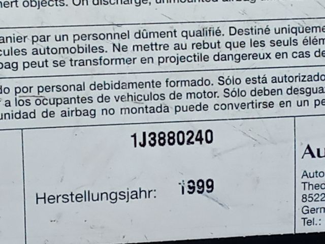 bontott VW GOLF IV Jobb Oldallégzsák