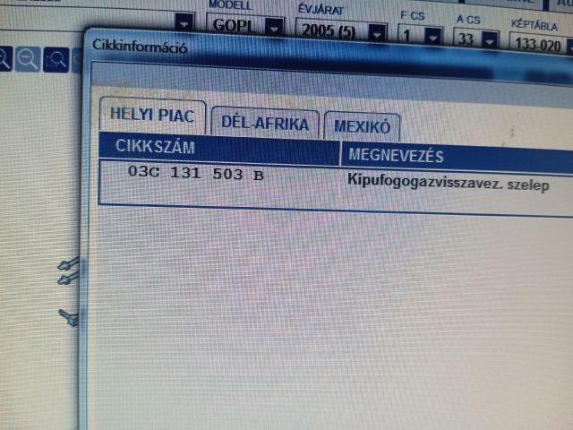 bontott VW GOLF PLUS EGR / AGR Szelep