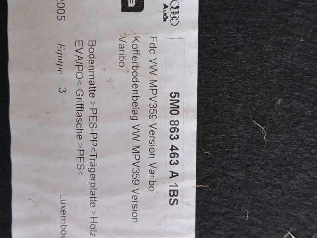 bontott VW GOLF PLUS Csomagtér Tálca