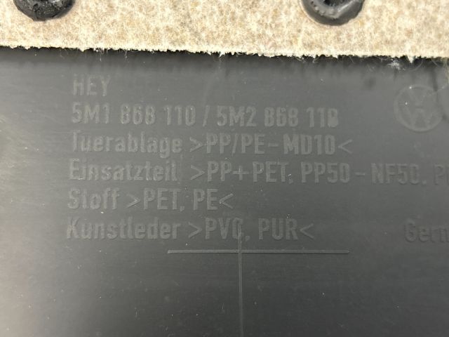 bontott VW GOLF PLUS Jobb első Ajtó Kárpit