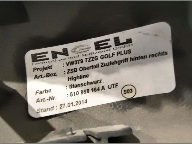 bontott VW GOLF PLUS Jobb első Kilincs Burkolat