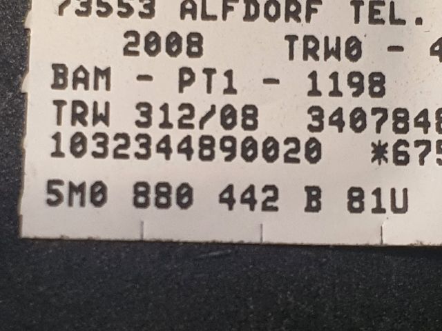 bontott VW GOLF PLUS Jobb Oldallégzsák