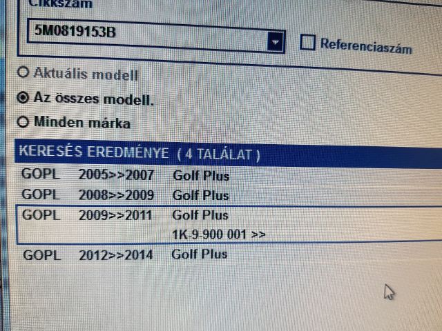 bontott VW GOLF PLUS Középső Szellőző