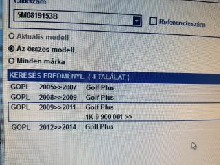 bontott VW GOLF PLUS Középső Szellőző