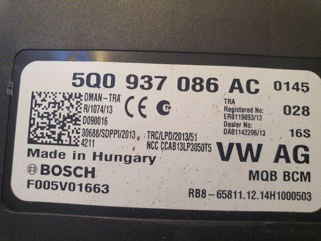 bontott VW GOLF SPORTSVAN Komfort Elektronika