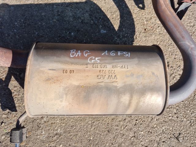 bontott VW GOLF V Komplett Kipufogó Rendszer