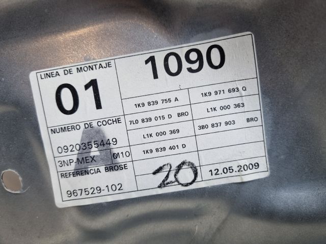 bontott VW GOLF V Bal hátsó Ablakemelő Szerkezet (Elektromos)