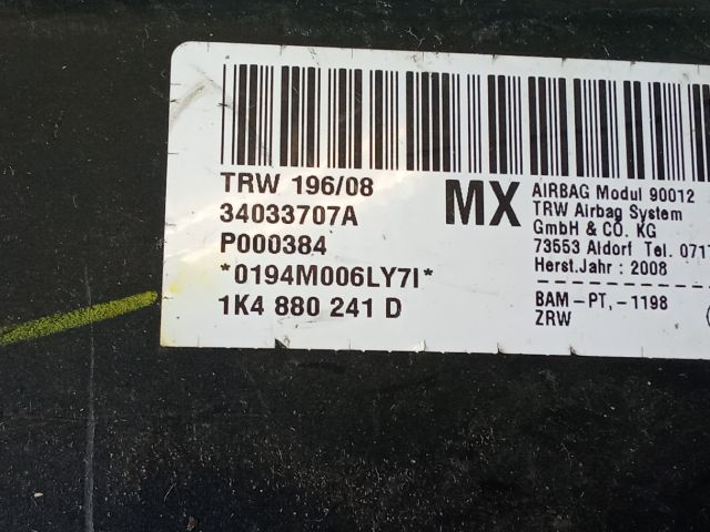 bontott VW GOLF V Bal Oldallégzsák