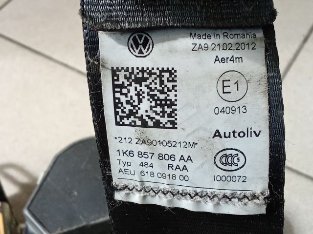 bontott VW GOLF V Hátsó Biztonsági Öv Szett