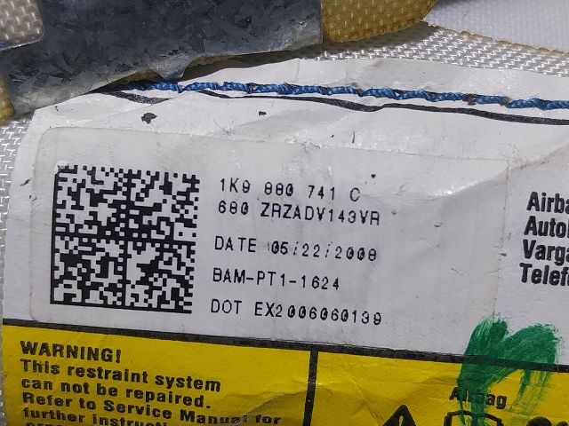 bontott VW GOLF V Jobb Függönylégzsák és Oldallégzsák