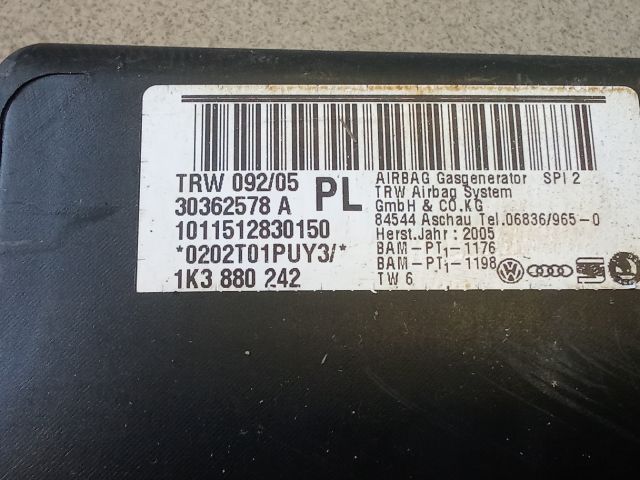 bontott VW GOLF V Jobb Oldallégzsák