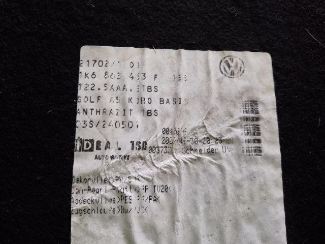 bontott VW GOLF V Pótkerék Takaró